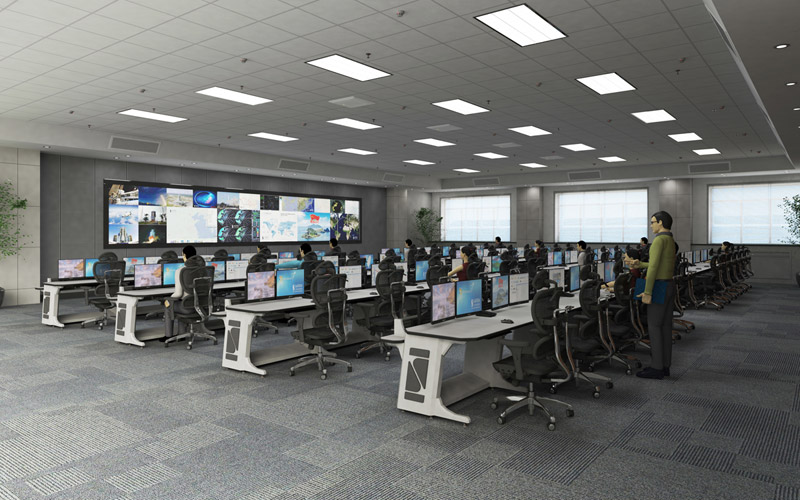 監(jiān)控調度指揮中心操作臺效果圖片